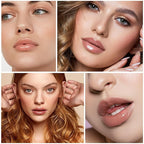 CAHIUYOA Plumping Moisturizing Lip Gloss Lipgloss,Nude Lip Gloss Lip Stain Long Lasting Waterproof,Shine Glossy Liquid Lipstick for Women Girls Lip Makeup Gift - 01