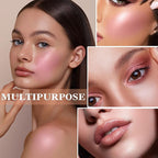 Cream Blush Stick with Brush,Waterproof Multi Cream Makeup Stick,Lightweight,Long-lasting,2 in 1 Multi Blush for Cheeks & Lip Tint & Eyeshadow Makeup(#01 Milk Tea Pink)