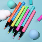 BOBISUKA UV Shimmer Glow Liquid Eyeliner Set, 7 Colors Glitter Neon Colored Eyeliners Pen, Colorful Waterproof Pigmented Graphic Liners, Metallic Eye Makeup Kit for Rave Accessories Party