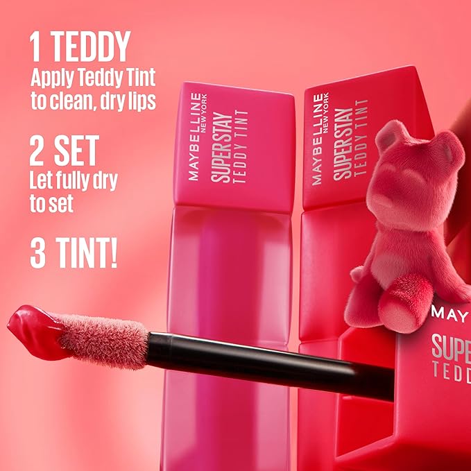 MAYBELLINE Super Stay Teddy Lip Tint, Long Lasting Matte Lipstick For Up To 12HR Wear, Current Mood, 1 Count