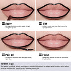 KIMUSE Peel Off Lip Liner Stain, Long Lasting Lip Tint Stain Peel Off, Waterproof, Transfer-Proof, Highly Pigmented Color Peel Off Lip Stain Liner, Matte Finish