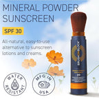 Brush On Block Full Face Sun Protection Kit, Translucent Mineral Powdered Sunscreen & Protective Lip Oil SPF 30, Reef Friendly, FSA HSA Eligible