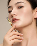 Desert Oak Series Pro Nose Sculptor - Arctic Fluff Hybrid Bristles for Nasal Contouring, Wide Angled Nose Brush, Bubinga Handle (CM 197)