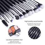MSQ Eye Makeup Brushes 12pcs Eyeshadow Makeup Brushes Set with Soft Synthetic Hairs & Real Longer Wood Handle for Eyeshadow, Eyelash,Eyebrow, Eyeliner, Blending, Conclear(Black)