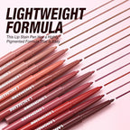 LANGMANNI 6Pcs Sculpting Matte Velvet Lip Liner Set,Smooth Creamy Texture,Waterproof And High Pigmented For Girls Daily Application Lip Makeup(1+2+3+4+5+6)