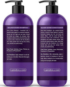 Sulfate Free Brass Toning Purple Shampoo and Conditioner Set for Grey and Silver Hair, Moisturizing & Color-Safe, Enhances Shine & Brightness, Made in USA (16 fl oz each)