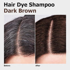 Hair Dye Shampoo, Gray Hair Coverage Dye Shampoo, Hair Color Shampoo for All Hair Types, Champu Para Canas, Suitable for Home and Salon (Dark Brown)