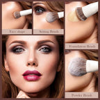 Jessup Makeup Brushes Set 14pcs Make up Brushes Premium Synthetic Foundation Concealer Blush Contour Powder Eye Shadow Blending Brush, Pearl White T343