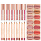 Lip Liner and Liquid Matte Lipstick Set, 12 Longwear