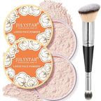 2PCS Loose Face Powder, Oil Control Minimizes Pores Pink Complexion) 8g