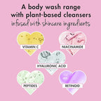 Love Beauty and Planet Plant-Based Body Wash Hydrate and Restore Skin Watermelon and Hyaluronic Acid Made with Plant-Based Cleansers and Skin Care Ingredients, 100% Biodegradable 20 fl oz