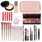 All in One Makeup Kit Makeup Kit for Women Full Kit Multipurpose Makeup Kit-Makeup Brush Set,Eyeshadow Palette,Lip Gloss Set, Makeup Bag,Eyebrow Pencil,Eyeliner pencil,Mascara,Contour Bar,Liquid foundation,concealer and Face Makeup