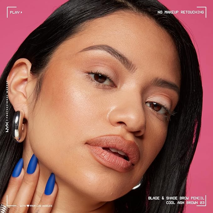 NYX PROFESSIONAL MAKEUP Blade & Shade Brow Pencil, Nano Mechanical Eyebrow Pencil, Up to 16HR Make Up Wear - Cool Ash Brown