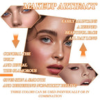 3 Colors Correcting Concealer Makeup Cream Contour Palette,Cream Makeup Palette,Contouring Foundation Highlighting Concealer Palette with Bursh,Professional Concealer Foundation Palette for Women