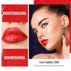 Oulac Moisture Shine Red Lipstick for Women, 2 in 1 Shimmer Lipstick & Lip Balm, Hydrated Juicy and Glossy Lip Color for Dry, Cracked and Chapped Lips, Vegan 2.2g/0.07oz (S06)