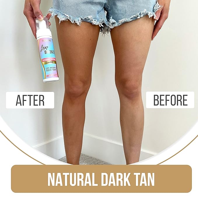 Self Tanner Dark Mousse - Fast-Acting, Anti-Cellulite, Natural Glow, Enriched with Aloe Vera & Coconut, Streak-Free & Trusted Tan, No Fake Tan Smell, Vegan & Cruelty-Free Self Tanning, 6.7 Fl Oz