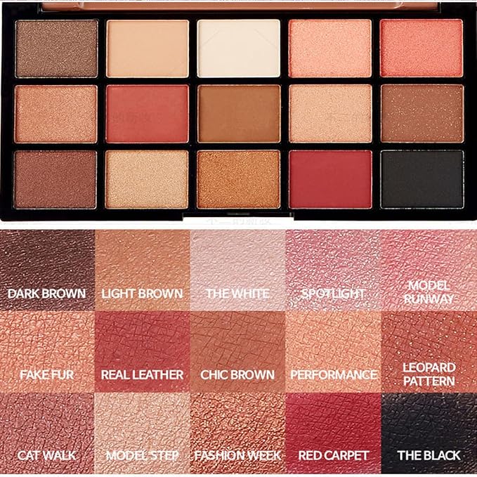 Eyeshadow Palette,Eye Shadow Pallet Makeup 15 Colors,Colorful Highly Pigmented Matte & Shimmer Makeup Eyeshadow for Women (RED LEOPARD)