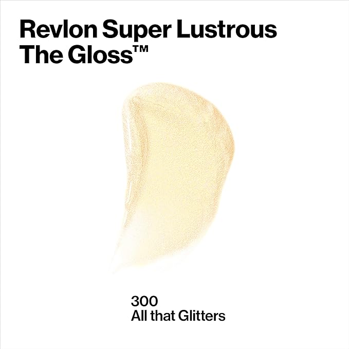 Revlon Super Lustrous Lip Gloss, Non-Sticky, Hydrating, High Shine Finish, 300 All That Glitters, 0.13 oz