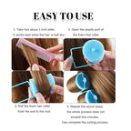 Jumbo Foam Sponge Hair Roller Soft Sleeping rollers Curvy Wavy Hairstyle Curling Hair Styling Tools 24 Pieces Use For Long Hair Short Hair Ladies And Children 2"X2.75"(blue)