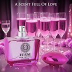Verse Pink Crystal Intense for Women 3.4 fl Oz - Fruity & Floral Scents of Raspberry, Peony, Magnolia & Lotus Flowers - Base Notes of Amber, Vibrant Musk & Deep Mahogany Wood - Elegant 100ml Bottle