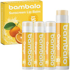 4-Pack Orange SPF 15 Lip Balm - Organic Ingredients, Broad Spectrum UVA/UVB Protection - Hydrating & Moisturizing, USA Made