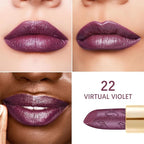 Oulac Purple Lipstick for Women with Metallic 3D Shine Lightweight Hydrating Formula, High Impact Lip Color, Vegan & Gluten Free Beauty, Full Coverage Lip Makeup, Virtual Violet(22)