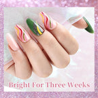 JODSONE Nail Art Gel Liner Set 10 Colors Glitter Purple Gold Green Gel Nail polish Need U V Lamp Cured with Thin Brush at Home Salon Design