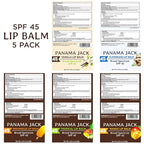 Panama Jack Sunscreen Lip Balm - SPF 45, Flavor Pack, Broad Spectrum UVA-UVB Sunscreen Protection, Prevents & Soothes Dry, Chapped Lips (Dreamsicle/Vanilla/Tropical/Mango)