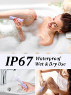 Bikini Trimmer and Shaver Kit for Women - 2-in-1 Wet/Dry Electric Body Hair Trimmer Facial Hair Removal Cordless Waterproof Bikini Shaver Razor for Face Lip Chin Pubic Underarm Legs (Purple)