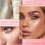 3PCS Polvo De Hadas Highlighter Glitter Stick Body Glitter Shimmer Face Brightening Highlighter Contour Powder Makeup Stick Face Blusher Fairy Glitter Highlighter Makeup - Blue,Yellow,Purple