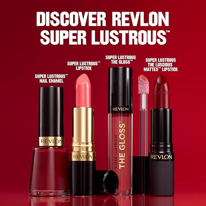 Revlon Super Lustrous Lip Gloss, Non-Sticky, Hydrating, High Shine Finish, 265 Black Cherry, 0.13 oz