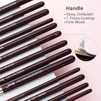 Jessup Professional Eye Makeup Brushes Set Natural-Synthetic 15pcs for Eyeshadow Blending Concealer Eyeliner Eyebrow, Zinfandel T284