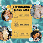 GOSHI Exfoliating Shower Sponge - Rip-Resistant, Rapid-Drying Exfoliating Bath Sponge for All Skin Types - Marigold Yellow - Made in Japan