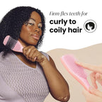 Tangle Teezer Ultimate Detangler Curly Hair Brush, Dry & Wet Hairbrush, Reduces Frizz & Breakage, for 3C to 4C Curly Hair Types, Pink Mango