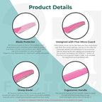 Womens Peach Fuzz Shaver - 3R Factory Ladies Razors for Facial Hair, Face Shaving Razor, Lady Razors for Women Fine Hairs, Eyebrow, Facial & Neck. Come with Safety Cover (Packs of 6)