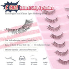 Lashes Natural Look False Eyelashes Wispy 13mm Eye Lashes Pack with Thin Cotton Band C Curl Fake Eyelashes 3D Volume For Daily Siligli Lash 7 Pair