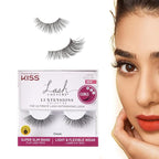 KISS Lash Couture LuXtensions Collection False Eyelashes, Flat Lash Technology, Super Slim Lash Band, Real Lash Extension Fibers, Reusable, Contact Lens Friendly Strip Lashes, Style Classic, 1 Pair