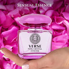 Verse Pink Crystal Intense for Women 3.4 fl Oz - Fruity & Floral Scents of Raspberry, Peony, Magnolia & Lotus Flowers - Base Notes of Amber, Vibrant Musk & Deep Mahogany Wood - Elegant 100ml Bottle