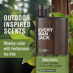 Every Man Jack 2-in-1 Tea Tree + Cedar Shampoo + Conditioner - Thicken, Cleanse, and Hydrate Hair with Coconut, Aloe, Tea Tree Oil - Naturally Derived and No Harmful Chemicals - 24oz -1 Bottle