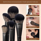 Makeup Brushes Set Jessup Make up Brushes 14Pcs Black Kabuki Foundation Eyeshadow Contour Concealer Powder Eyeliner Crease Eyebrow Blending Brush, T336