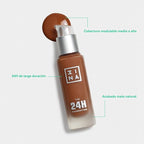 3INA The 24H Foundation 675-24H Long-Wearing Formula - Medium To High Buildable Coverage - Smooth Matte Finish - Expanded Shade Selection - Waterproof, Cruelty Free, Vegan Makeup - 1.01 Oz