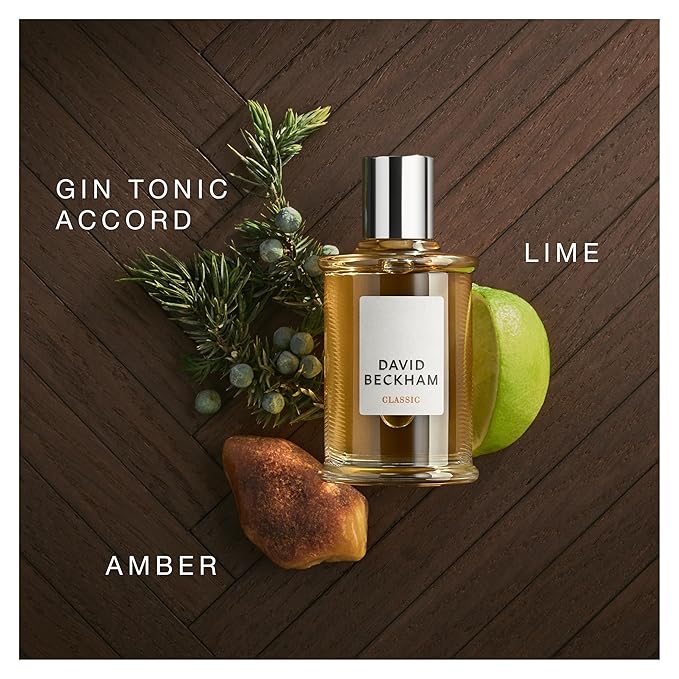 David Beckham Classic Eau de Toilette 1.6 fl oz (Pack of 1), Notes of Lime, Mint, and Amber, Men's Fragrance, Long Lasting, Everyday Fragrance, Travel Size