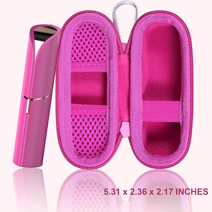 co2CREA Hard Case and Replacement Head Compatible with Finishing Touch Flawless Facial Hair Remover Electric Face Razor for Women (Pink Crystal Case + Replacement Head)