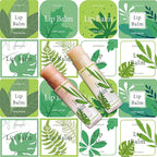CRASPIRE Lip Balm Labels 80pcs Homemade Container（Leaves-Green）
