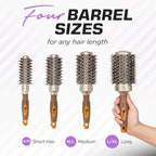 Fagaci Small Round Brush with Natural Boar Bristle for Blow Drying, Hair Styling, and Volume | Nano Technology Ceramic + Ionic for Healthy Hair