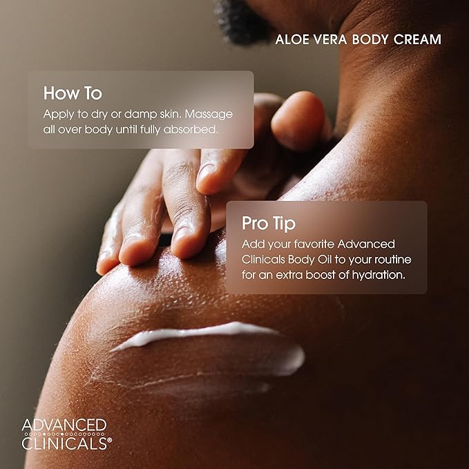 Advanced Clinicals Aloe Vera Lotion Skin Care Relief | Vitamin E Infused Hyaluronic Acid Moisturizer & Vitamin C Body Lotion For Women & Men Helps Improve Look Of Extremely Dry Skin, 16 Ounce, 2-Pack