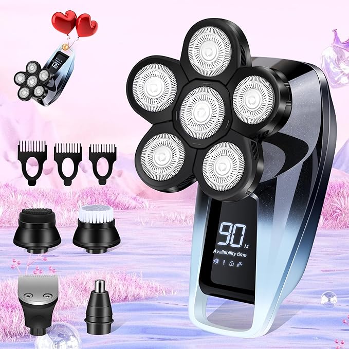 Electric Razors for Women,5 in 1 Womens Electric Leg Shaver Cordless Painless Facial Hair Removal for Arms and Underarms Bikini Trimmer,Portable and Safe Wet and Dry Use Women Shaver,White Black