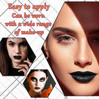 Black Velvet Matte Liquid Lipstick and Lip Liner Set - Smudge-proof, Long-lasting, Waterproof Black Lip Gloss Stain and Liner Pencil for Goth Halloween Cosplay Makeup