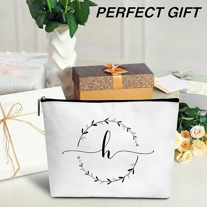 Monogram makeup bag letter toiletry