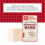 Duke Cannon Supply Co. Big Brick of Soap Bar for Men Holiday Edition - Peppermint Bark (Peppermint Scent), 10 oz. (3 Pack)